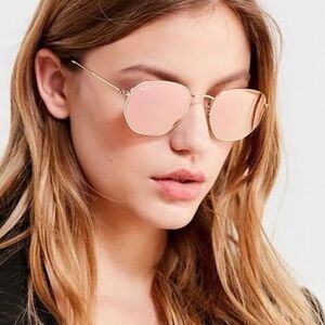 Ray Ban Pink Hexagonal Sunglasses